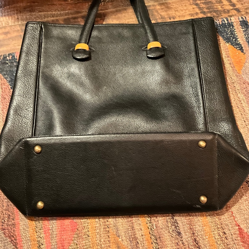 Rare Hermes Galop Tote, Black with Camel US Seller